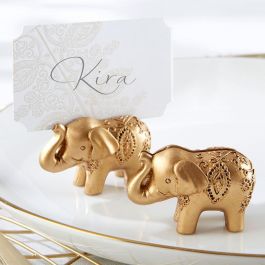 Lucky Golden Elephant Place Card Holder (Set of 6)