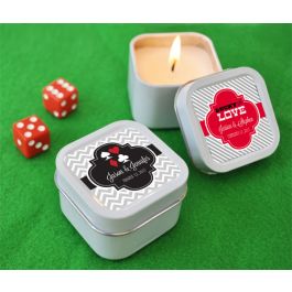 Personalized Vegas Square Candle Tins