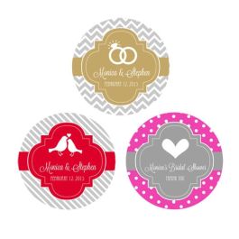 Personalized MOD Theme Silhouette Round Favor Labels