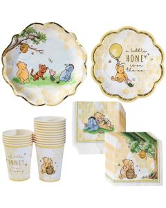 Honey Bear 78 Piece Party Tableware Set - (16 Guests)