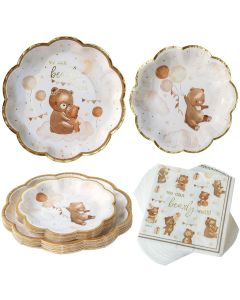 62 pcs We Can Bearly Wait Tableware Set