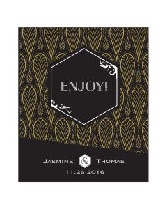 Black & Gold Opulence Small Rectangular Label