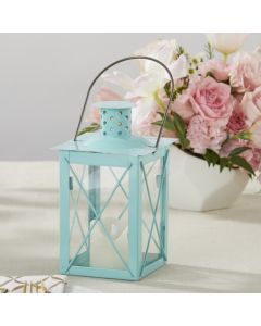 Luminous Blue Lantern Tea Light Holder - Medium