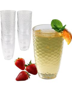 23 oz Hammered Cups, clear, set of 8