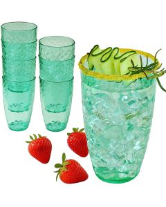 23 oz Smoke Grey Hammered Acrylic Cups, Set of 8