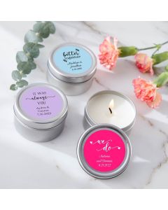 Personalized Candle Tin Silver