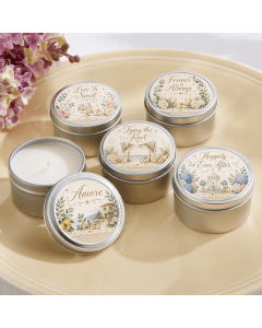 Personalized Travel Candle - Rustic Wedding Collection
