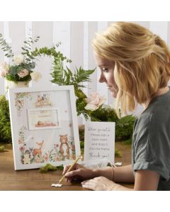 Baby Shower Guest Book Alternative - Woodland Baby (Pink)