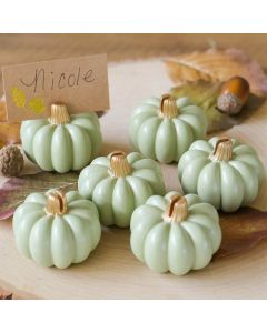 Sage Green Pumpkin Place Card Holder (Set of 6)