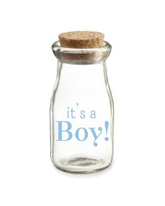 Printed Vintage 3.8 oz. Milk Bottle Favor Jar - It's a Boy (Set of 12)