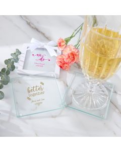 Personalized Glass Coasters (Wedding) (Set of 12)