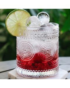 10 oz Hobnail Beaded Floral Vintage Drinkware - Set of 6 (Clear)