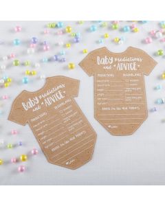 Baby Shower Prediction Advice Card - Onesie Shape (Set of 50)