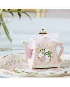 Tea Time Whimsy Teapot Favor Box - Pink (Set of 24)