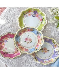 New Tea Time Party 7" Premium Paper Plates - Assorted (Set of 16)