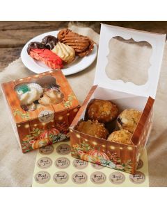 Fall Cookie Boxes with seal sticker (Set of 30)