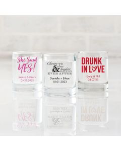 Custom Printed Clear Shot Glass Wedding Favor