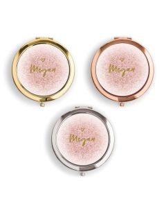 Personalized Engraved Bridal Party Compact Mirror - Sweet Heart