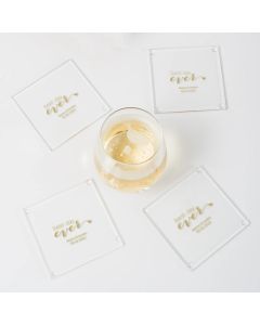 Personalized Glass Coasters (Wedding) (Set of 12)