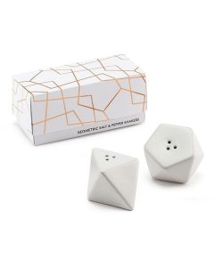 White Geometric Salt & Pepper Shaker Set