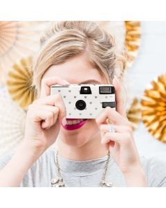 Disposable Camera With Flash - Silver Hearts