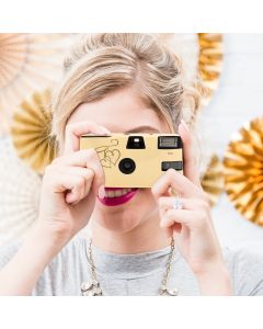 Disposable Camera With Flash - Gold Enchanted Hearts