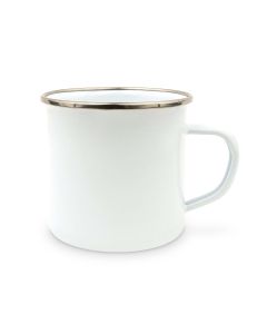 Plain White Enamel Stainless Steel Coffee Mug
