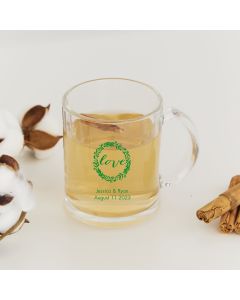 Personalized 11 oz. Clear Glass Coffee Mug Wedding Favor 