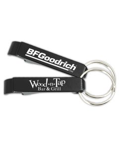 Custom Corporate Black Aluminum Keychain Bottle Opener