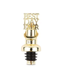 Gold Metal Wine Bottle Stopper & Pourer - Best Day Ever