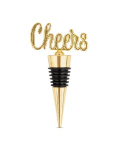 Gold Metal Wine Bottle Stopper - Cheers