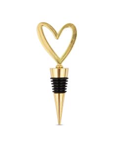 Gold Metal Wine Bottle Stopper - Heart