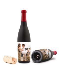 Personalized Photo Label Wine Bottle Shaped Corkscrew Favor