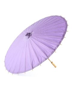 Large 32" Japanese/Chinese Paper Parasol with Bamboo Handle - Lavender Purple