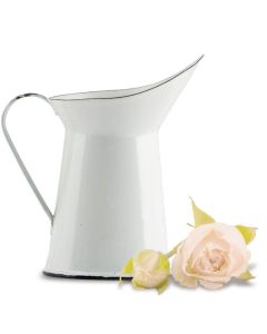 Vintage White Enamelware Pitcher Wedding and Party Favor - Pack of 4