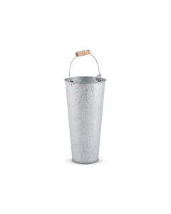 Galvanized Flower Market Bucket With Handle - Small