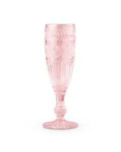 Vintage Style Pressed Glass Champagne Flute - Pink
