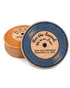 Personalized Vinyl Record Cork Coaster