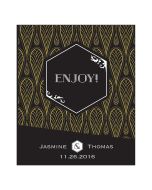 Black & Gold Opulence Small Rectangular Label