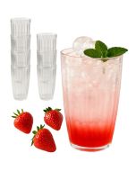 21 oz Ribbed Acrylic Clear Cups, Set of 8