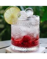 10 oz Hobnail Beaded Floral Vintage Drinkware - Set of 6 (Clear)