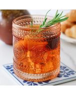 10 oz Hobnail Beaded Floral Vintage Drinkware - Set of 6 (Rose Gold)