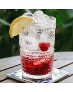 13 oz Hobnail Beaded Floral Vintage Drinkware - Set of 6 (Clear)