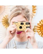 Disposable Camera With Flash - Gold Hearts