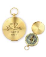Custom Engraved Gold Metal Compass Gift - Lost Together
