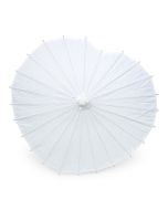 Heart Shaped Paper Parasol with Bamboo Handle - White