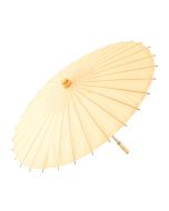 Large 32" Japanese/Chinese Paper Parasol with Bamboo Handle - Ivory
