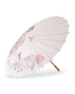 Large 32" Japanese/Chinese Paper Parasol with Bamboo Handle - Vintage Floral