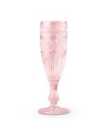Vintage Style Pressed Glass Champagne Flute - Pink