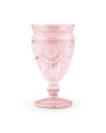 Vintage Style Pressed Glass Wine Goblet - Pink